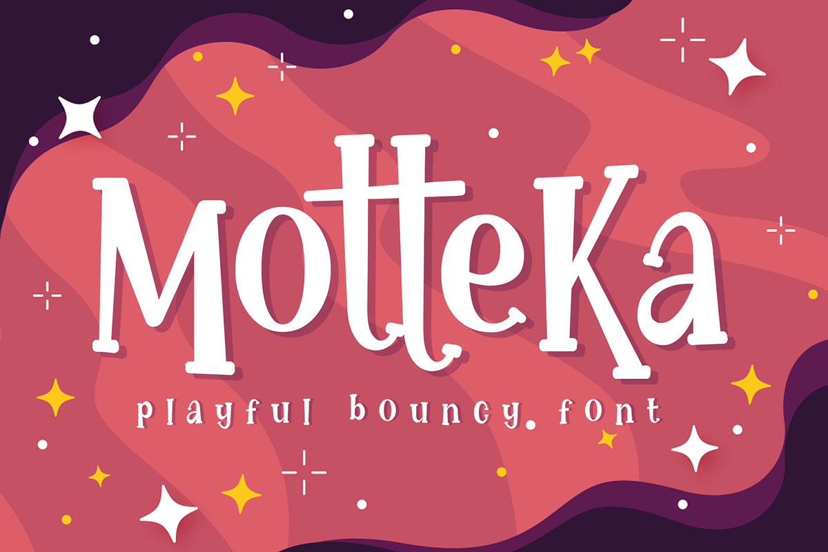 Motteka a Playful Bouncy Font, a Font by Arterfak Project (Photo 1 of 11)