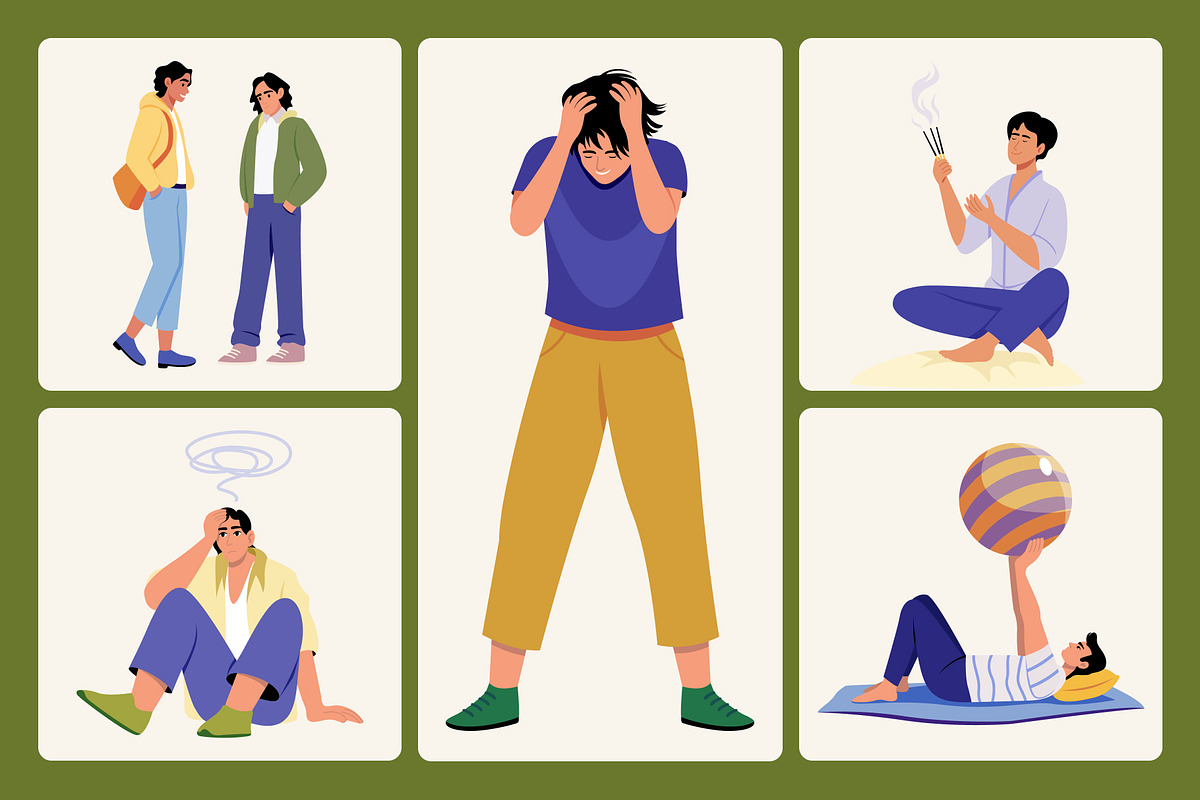 Mental Health Illustration Set, a Healthcare Illustration by Creative Stall (Photo 6 of 9)