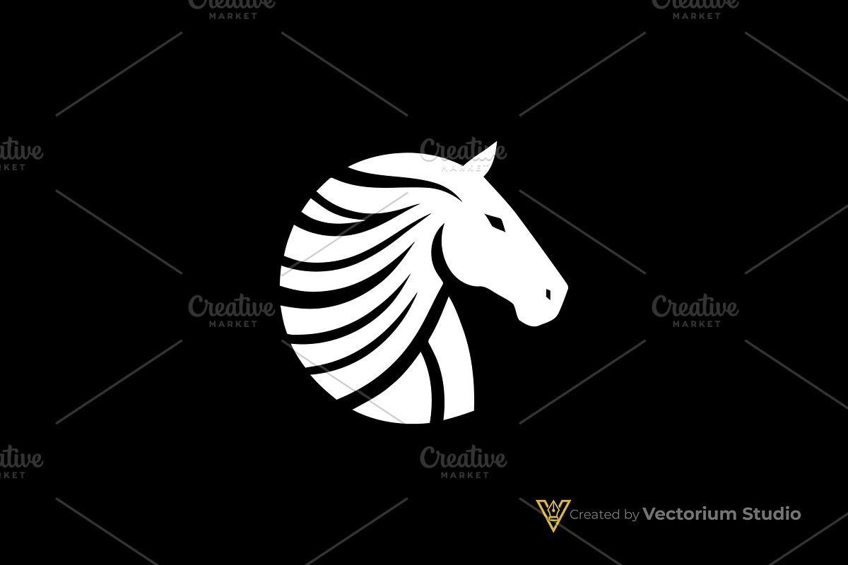 Horse Head Minimal Logo, a Branding & Logo Template by Vectorium Studio (Photo 2 of 3)