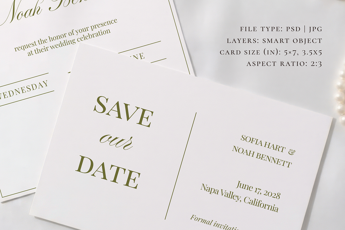 Pearl Invitation & RSVP Card Mockup, an Advertising Mockup by Serenefeeling (Photo 4 of 7)