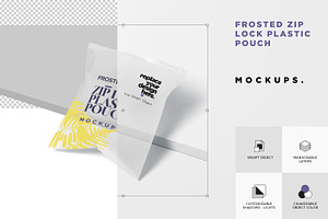 Frosted Zip Lock Plastic Bag Mockups