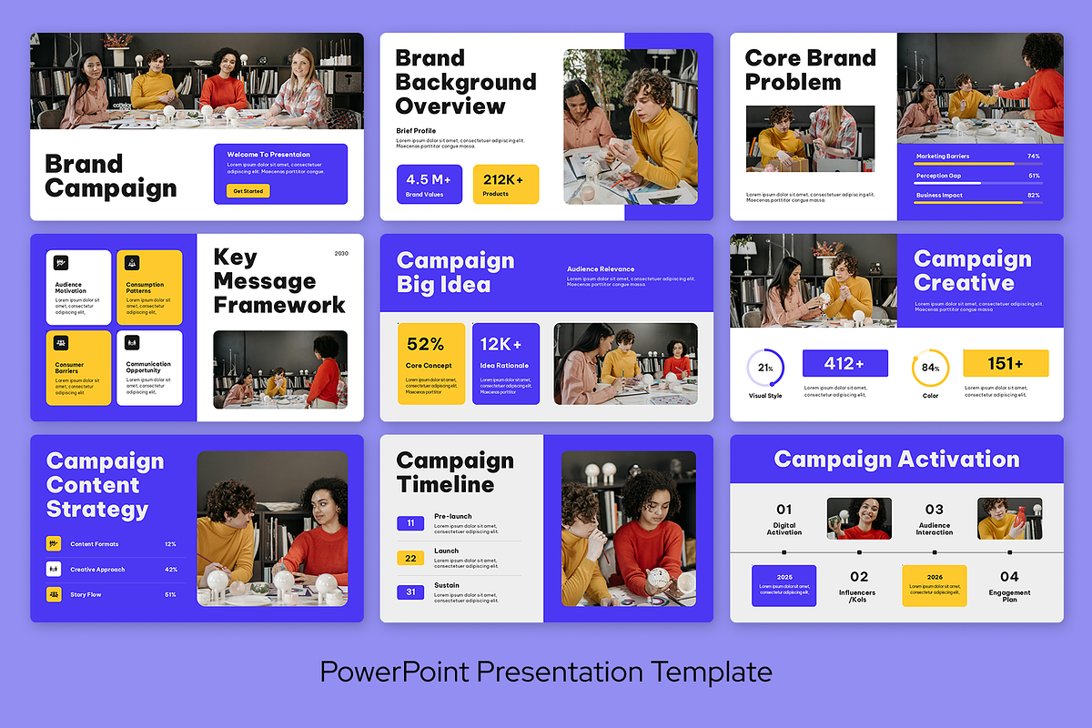 Blue Yellow Brand Campaign Pitch, a Presentation Template by Sixtemp (Photo 2 of 3)