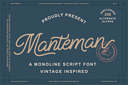 Manteman - Monoline Script Font, a Script Font by Zarma Type (Thumbnail 1 of 11)