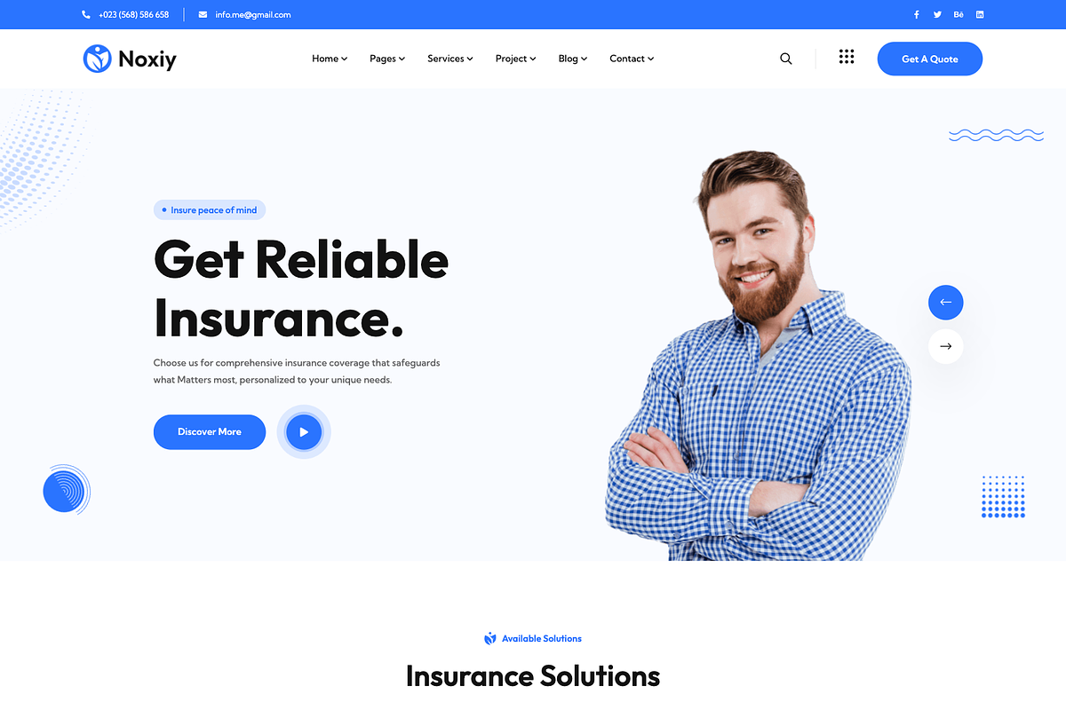 Insurance Company WordPress Theme, a WordPress Template by UInstrument (Photo 2 of 8)