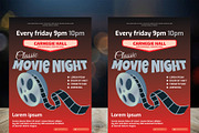 Classic Movie Night Flyer, a Flyer Template by PenciGraphics (Thumbnail 1 of 2)