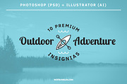 10 Outdoor Adventure Insignias, an Object Graphic by Wes Franklin (Thumbnail 1 of 5)