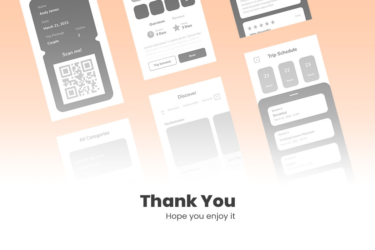Travel Service Wireframe Apps, a Websites & App Template by INSPR STD (Photo 5 of 6)