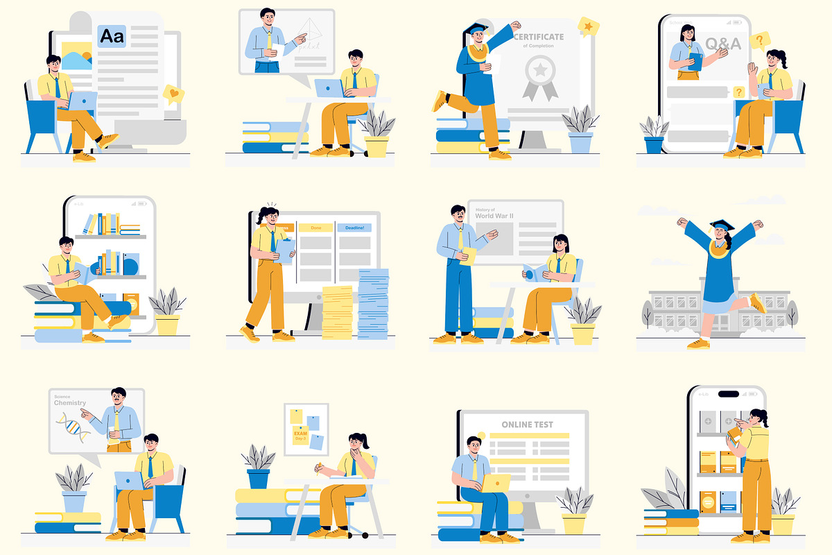 E-Learning and Course Illustration, an Education Illustration by orenjidesign (Photo 2 of 8)