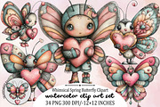 Whimsical Spring Butterfly Clipart B, an Illustration by SVGArt (Thumbnail 1 of 7)