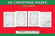 60 Christmas Mazes for Kids, a Seasonal Illustration by Dreamy Little Graphics (Thumbnail 1 of 7)