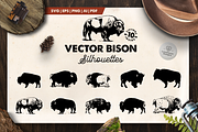 Bison Silhouette | 10 Vector Bison, a Graphic by LovePowerDesigns (Thumbnail 1 of 3)