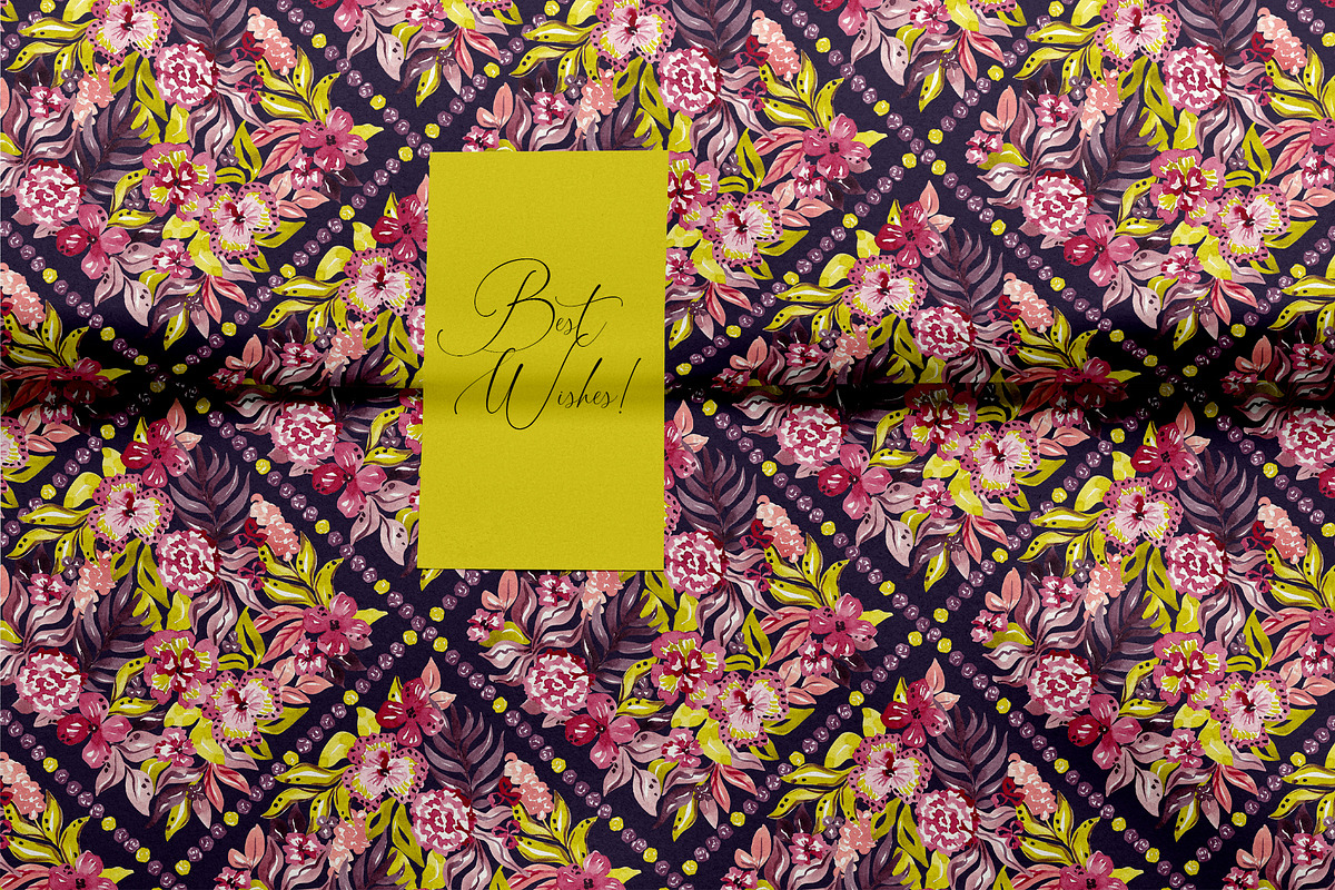 Rich Watercolor Floral Pattern, a Pattern Graphic by SirenaArt (Photo 17 of 17)