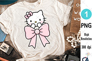 Hello Kitty With Pink Bow Png, an Illustration by Creative Art (Thumbnail 4 of 6)