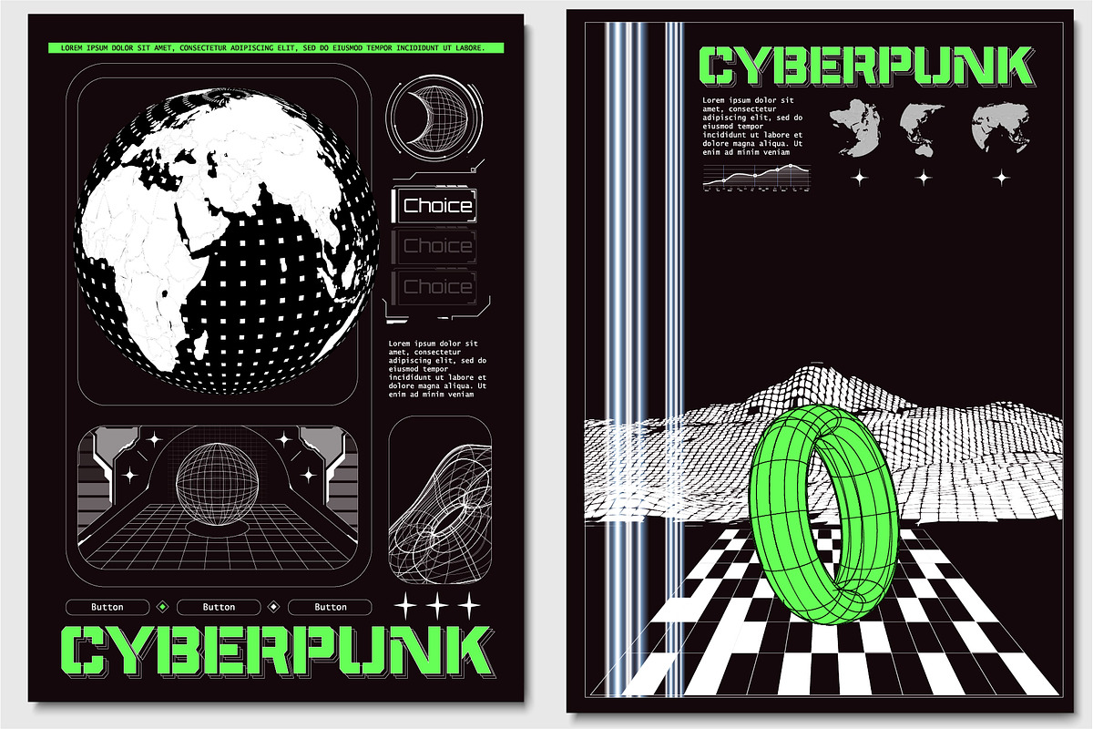 Flat design acid poster template, an Education Illustration by ZinetroN (Photo 2 of 3)