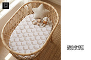 Baby Crib Sheet Mockup Boho PSD, a Household Mockup by 1001 mockups (Thumbnail 1 of 11)