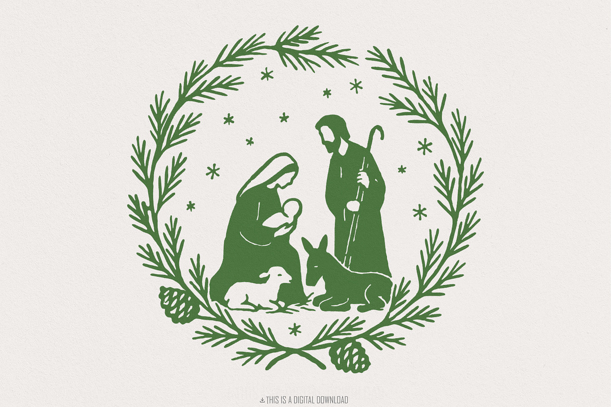 Christian Christmas Nativity Scene, an Illustration by SharpMarketplace (Photo 1 of 9)