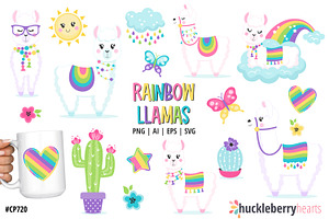 Rainbow Llamas, an Illustration by Huckleberry Hearts