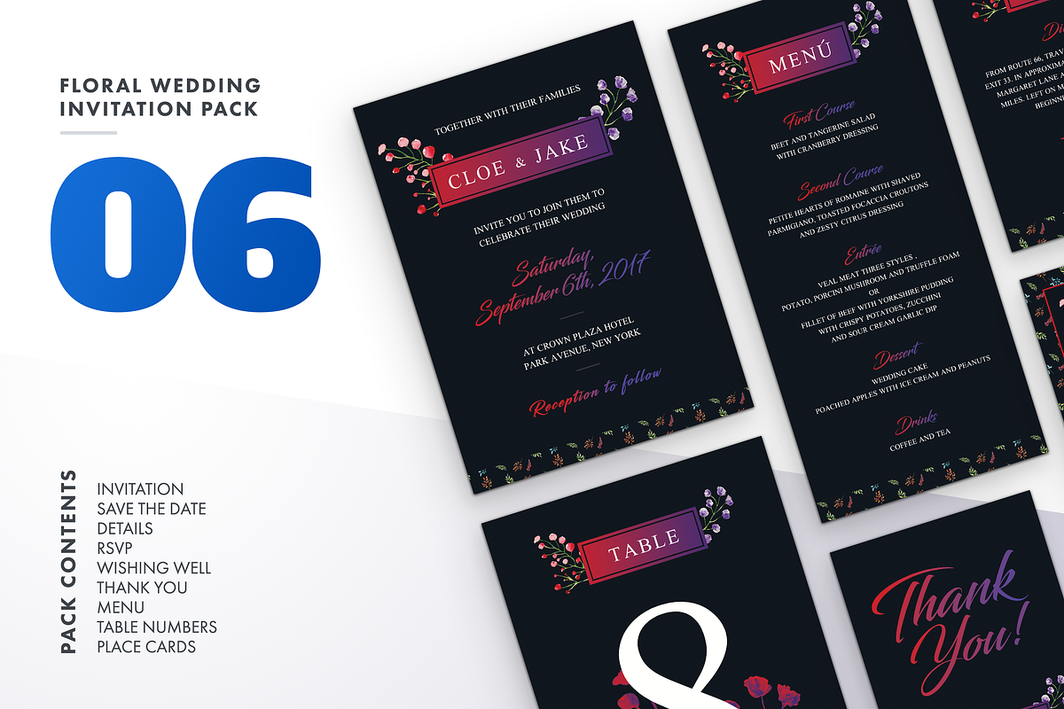 Floral Wedding Invitation Bundle, an Invitation Template by LovePowerDesigns (Photo 12 of 17)