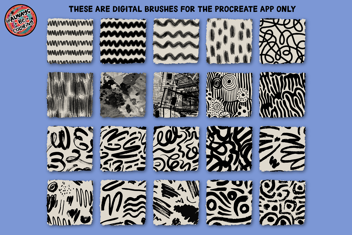 Procreate Vintage Patterns Brush Set, a Brush Add-On by AlwaysBeColoring (Photo 7 of 9)