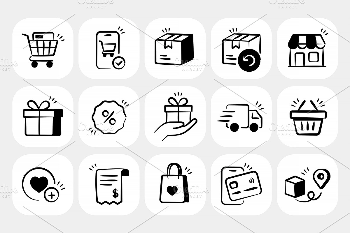 Hand-Drawn Doodle Icons Bundle, an Outline Icon by Creative Graphics (Photo 8 of 16)