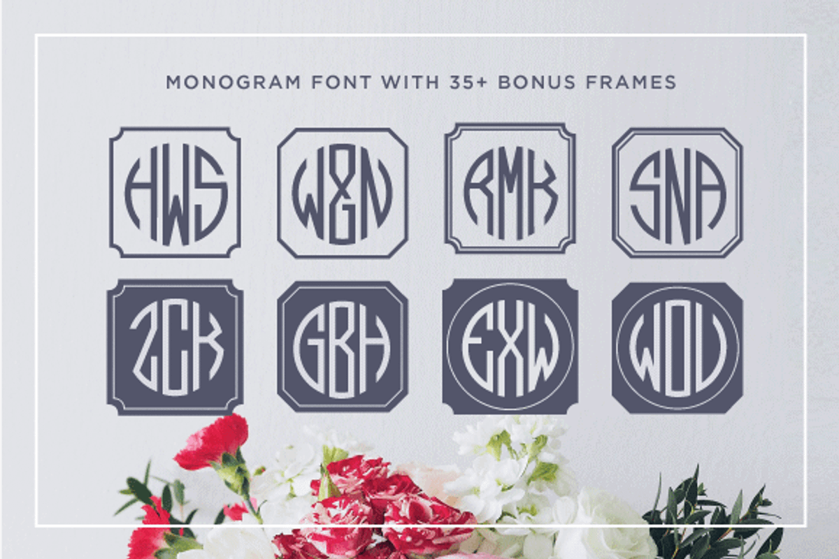 Circle Monogram Font, a Font by Leslie Ray (Photo 4 of 6)