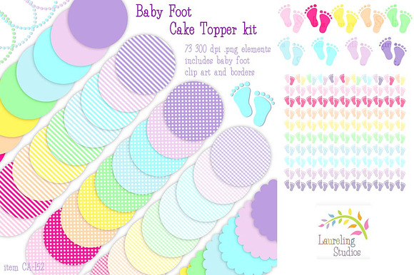 Baby Foot cake topper/craft kit preview 3