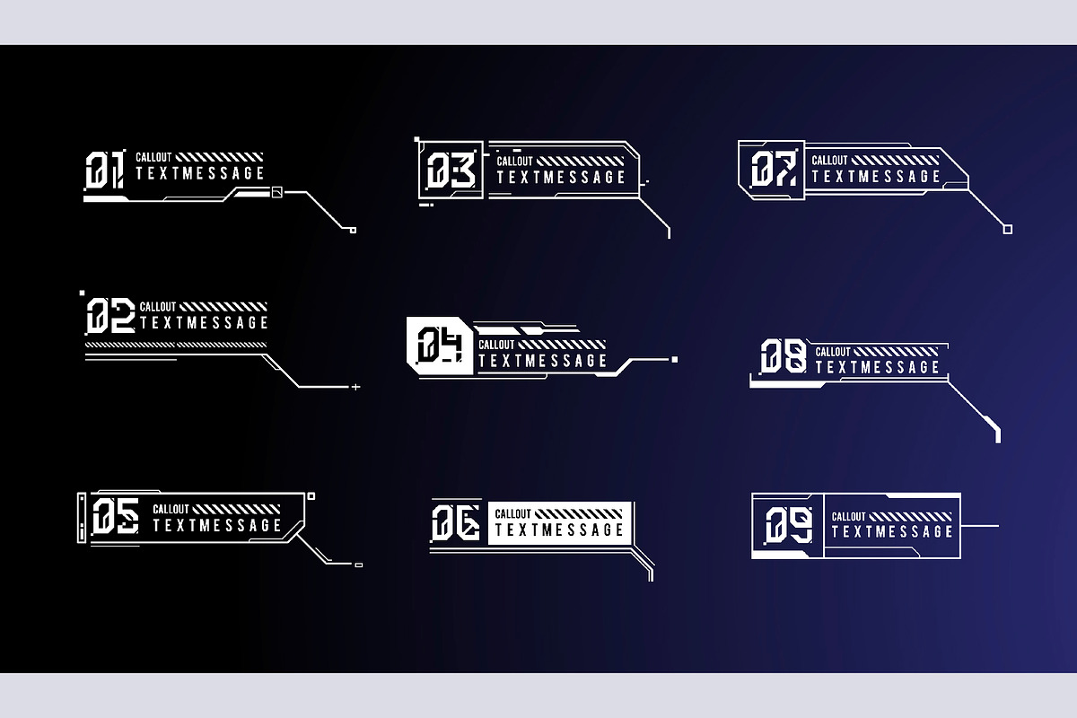 Set of futuristic Callouts, an Object Graphic by Andrew_Derr (Photo 1 of 6)