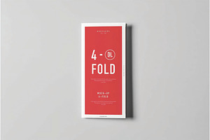 Front View Closed Four Fold Mockup, an Advertising Mockup by DesignRushMarket