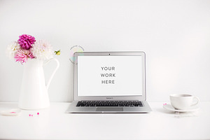 Styled Feminine MacBook Air Mockup