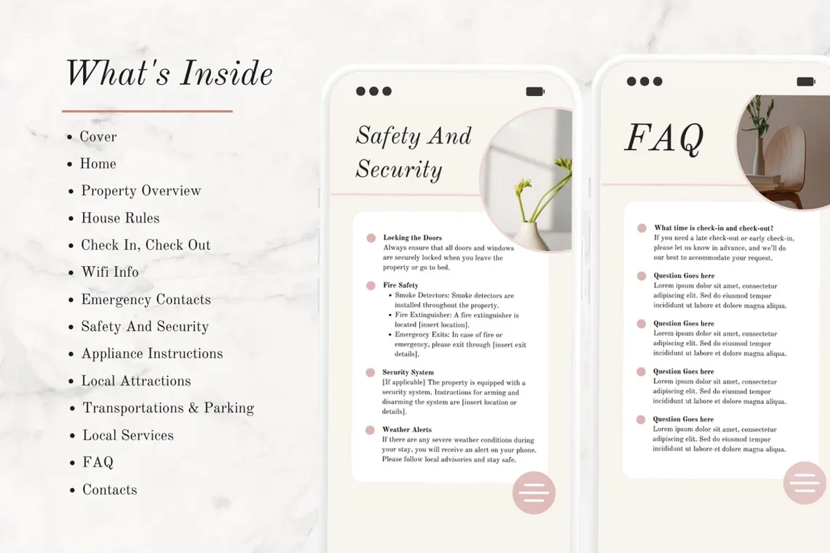 Digital Airbnb Welcome Guide, a Design Template by PittaFinePrint (Photo 4 of 5)