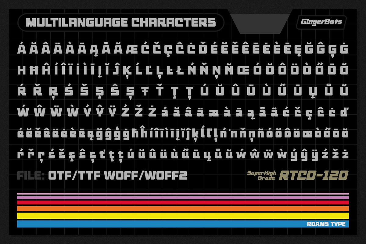 Ginger Bots - 80’s VHS Typeface, a Sans Serif Font by Roams Type (Photo 7 of 10)