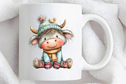 Cute & Funny Festive Highland Cow PN, an Illustration by RobertsArt (Thumbnail 7 of 7)