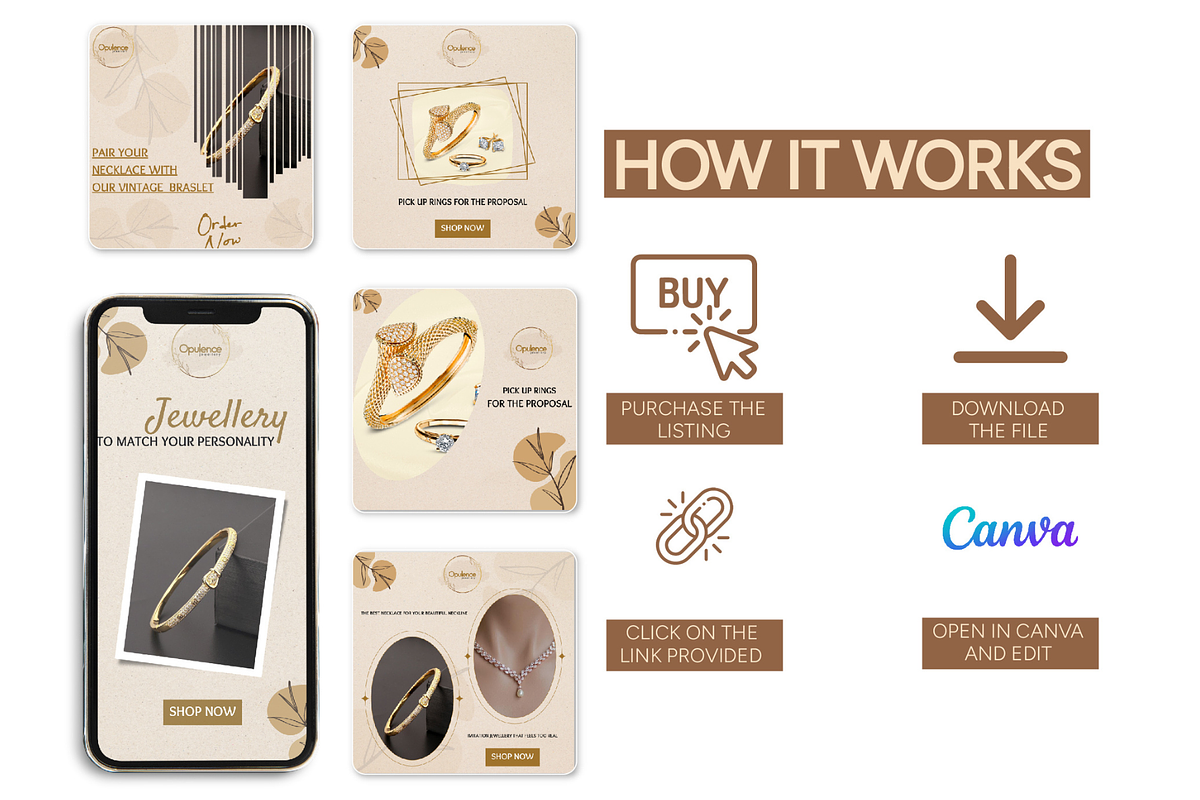 Jewelry Business Marketing Kit, a Social Media Template by Branding by Kellsey (Photo 5 of 5)