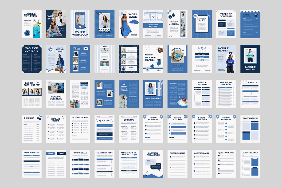 Blue Ebook Workbook Canva Template, a Marketing Template by Anna Design Studio (Photo 7 of 11)
