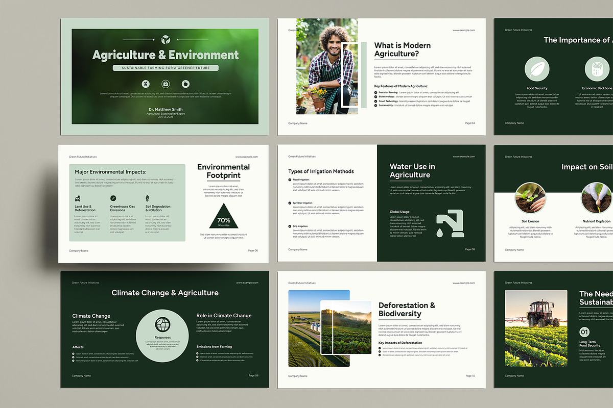 Agriculture Environment Presentation, a Presentation Template by MightyDesign (Photo 1 of 9)