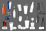 Hand drawn vector drinks, a Food Illustration by MuzaInspires (Thumbnail 4 of 8)