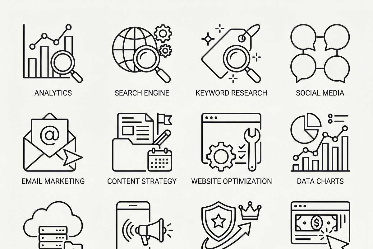 39 Vector Digital SEO Icon Pack, an Outline Icon by adenpinkstore (Photo 9 of 10)