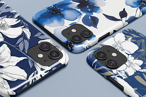 Blue On White Floral Patterns