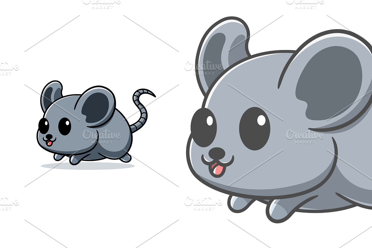 cute mouse & mouse running cartoon, an Animal Illustration by garistipis (Photo 3 of 3)