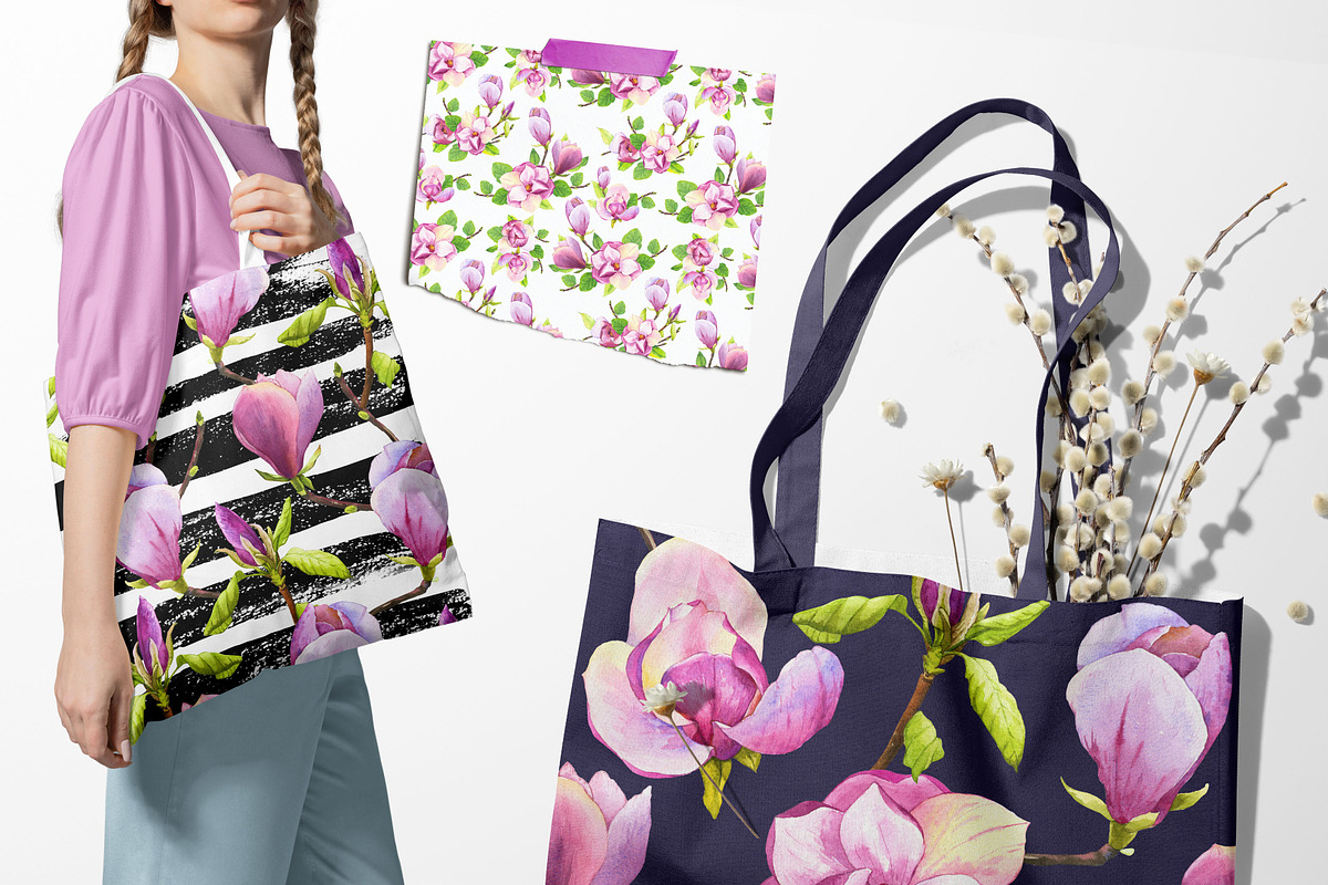 Repeating patterns with magnolias, a Graphic by Mona Monash (Photo 2 of 12)