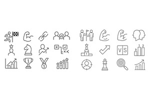 Icons representing competition, an Illustration by ZinetroN