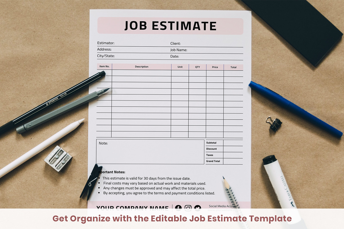 Job Estimate Template, a Print Template by Snapybiz (Photo 8 of 9)