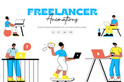 Animated Freelancer Illustration, a Person Illustration by Vectors Market (Thumbnail 1 of 4)