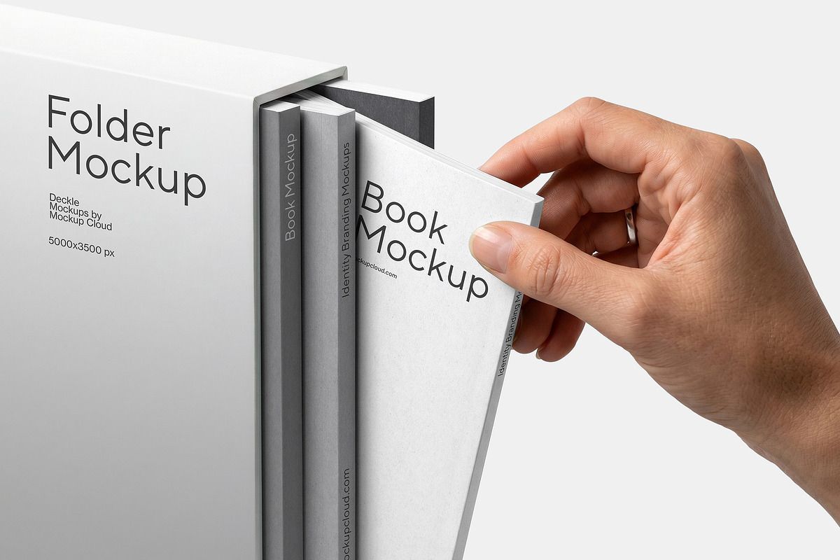 Book Folder Mockup / Deckle 03, a Books & Magazine Mockup by Mockup Cloud (Photo 2 of 2)