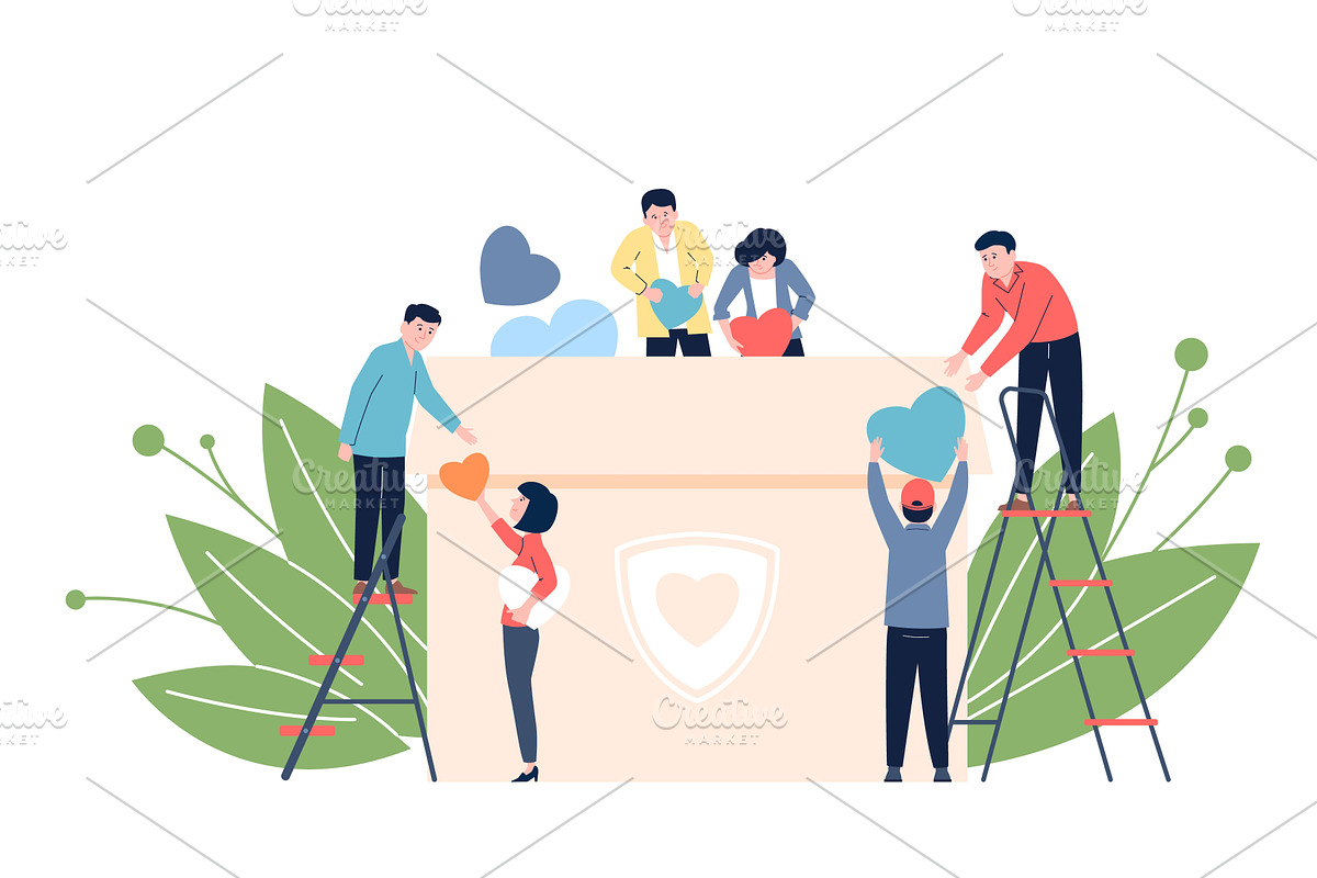 Support and charity metaphor concept, a Graphic by LadadikArt