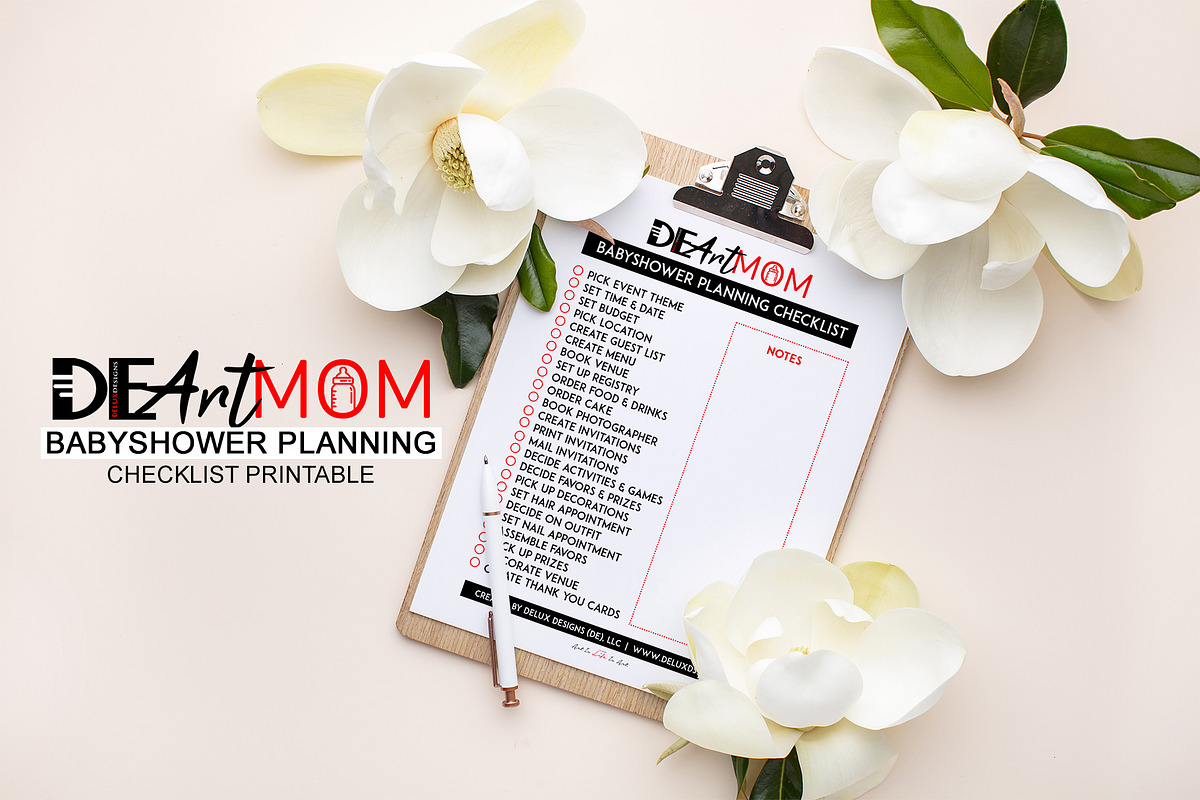 #DEArtMom Babyshower Checklist, a Templates & Theme by Delux Designs (DE), LLC