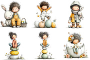 Whimsical Kids Easter Clipart, an Illustration by Sublimation Artist (Thumbnail 4 of 7)