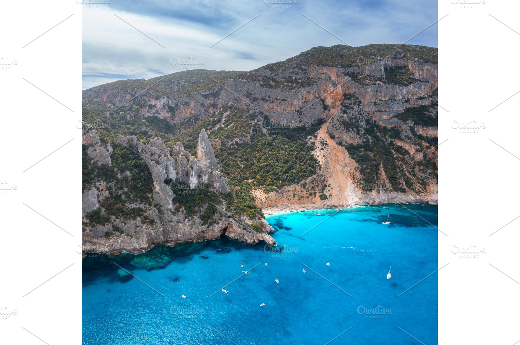 Aerial view of rocks and mountains, a Nature Photo by den-belitsky