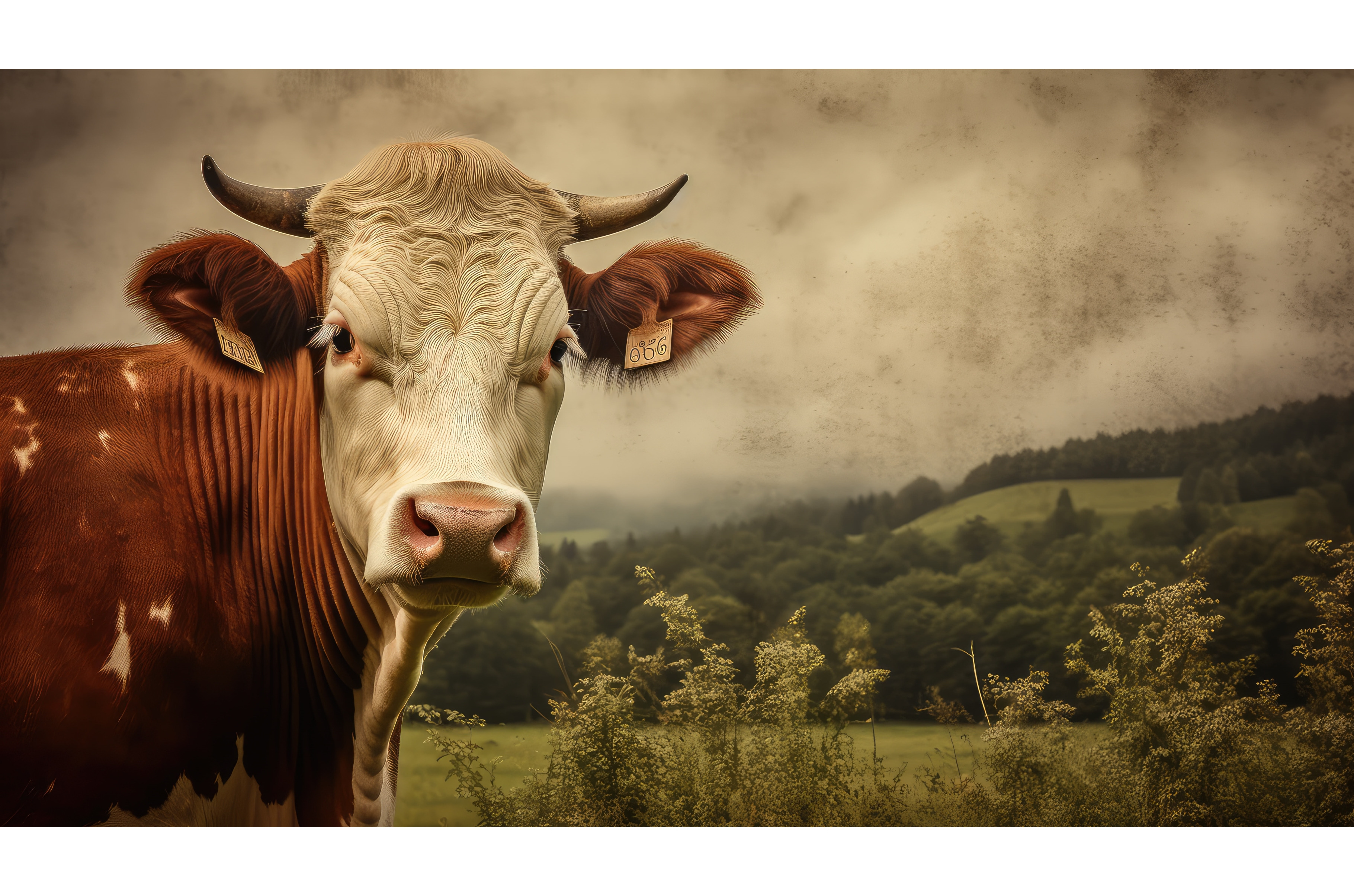 classic vintage cow ai generated, an Arts & Entertainment Photo by ...