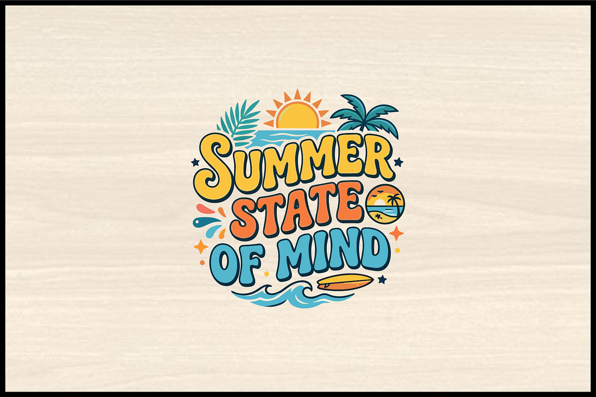 Summer Vibes Retro Typography, a Seasonal Illustration by Artivon (Photo 4 of 4)